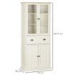 MOBILE DISPENSA A 5 LIVELLI CON CASSETTO CENTRALE IN MDF E TRUCIOLATO 76X40X182.5 CM BIANCO CREMA