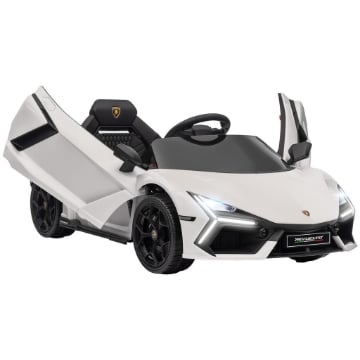 MACCHINA ELETTRICA PER BAMBINI CON LUCI LED CLACSON E TELECOMANDO IN PLASTICA E ACCIAIO 105X60X40 CM BIANCO
