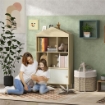 LIBRERIA PER BAMBINI  IN LEGNO CON RIPIANI APERTI E ARMADIETTO INFERIORE 80X30X140.5 CM BIANCO E COLOR LEGNO