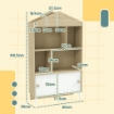 LIBRERIA PER BAMBINI  IN LEGNO CON RIPIANI APERTI E ARMADIETTO INFERIORE 80X30X140.5 CM BIANCO E COLOR LEGNO