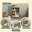 LIBRERIA PER BAMBINI  IN LEGNO CON RIPIANI APERTI E ARMADIETTO INFERIORE 80X30X140.5 CM BIANCO E COLOR LEGNO