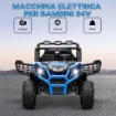 MACCHINA ELETTRICA PER BAMBINI 24V A 2 POSTI CON TELECOMANDO E 3 VELOCITÀ ETÀ 3-8 ANNI BLU