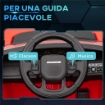 MACCHINA ELETTRICA PER BAMBINI A LICENZA LAND ROVER CON FARI CLACSON E CINTURA 106X65.5X51 CM ROSSO