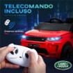 MACCHINA ELETTRICA PER BAMBINI A LICENZA LAND ROVER CON FARI CLACSON E CINTURA 106X65.5X51 CM ROSSO