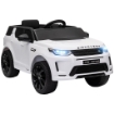 MACCHINA ELETTRICA PER BAMBINI A LICENZA LAND ROVER CON FARI CLACSON E CINTURA106X65.5X51 CM BIANCO