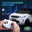 MACCHINA ELETTRICA PER BAMBINI A LICENZA LAND ROVER CON FARI CLACSON E CINTURA106X65.5X51 CM BIANCO