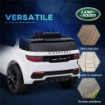 MACCHINA ELETTRICA PER BAMBINI A LICENZA LAND ROVER CON FARI CLACSON E CINTURA106X65.5X51 CM BIANCO