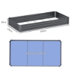 LETTO PER ORTO RIALZATO IN ACCIAIO DA 835L CON FONDO APERTO 240X120X30 CM GRIGIO SCURO