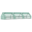 MINI SERRA PER PIANTE IMPERMEABILE CON 3 INGRESSI AVVOLGIBILI IN ACCIAIO E PE 400X100X80 CM VERDE