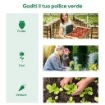 MINI SERRA PER PIANTE IMPERMEABILE CON 3 INGRESSI AVVOLGIBILI IN ACCIAIO E PE 400X100X80 CM VERDE