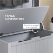 MOBILE APPENDIABITI 3 IN 1 CON 4 GANCI E PANCA CONTENITORE IN LEGNO 71.5X39.5X170 CM GRIGIO