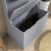 MOBILE APPENDIABITI 3 IN 1 CON 4 GANCI E PANCA CONTENITORE IN LEGNO 71.5X39.5X170 CM GRIGIO