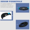 MINI TRAMPOLINO FITNESS Ø 102 CM PIEGHEVOLE CON MANUBRIO REGOLABILE IN ALTEZZA BLU