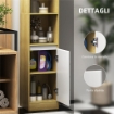 MOBILE COLONNA BAGNO SALVASPAZIO IN LEGNO CON 2 ARMADIETTI E RIPIANI 30X24X170 CM ROVERE E BIANCO