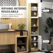 MOBILE COLONNA BAGNO SALVASPAZIO IN LEGNO CON 2 ARMADIETTI E RIPIANI 30X24X170 CM ROVERE E BIANCO