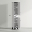MOBILE COLONNA BAGNO CON 2 ARMADIETTI CON RIPIANI REGOLABILI E CASSETTO 34X32X190 CM BIANCO