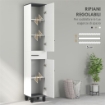 MOBILE COLONNA BAGNO CON 2 ARMADIETTI CON RIPIANI REGOLABILI E CASSETTO 34X32X190 CM BIANCO