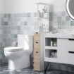 MOBILE COLONNA BAGNO SALVASPAZIO CON ARMADIETTO RIPIANI E CASSETTI 15X33X136 CM COLORE LEGNO