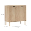 MOBILE CONTENITORE IN LEGNO A 2 LIVELLI CON RIPIANO REGOLABILE SU 3 LIVELLI, 78X40X77.5 CM COLOR ROVERE