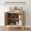 MOBILE CONTENITORE IN LEGNO A 2 LIVELLI CON RIPIANO REGOLABILE SU 3 LIVELLI, 78X40X77.5 CM COLOR ROVERE