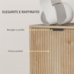 MOBILE CONTENITORE IN LEGNO A 2 LIVELLI CON RIPIANO REGOLABILE SU 3 LIVELLI, 78X40X77.5 CM COLOR ROVERE