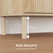 MOBILE CONTENITORE IN LEGNO A 2 LIVELLI CON RIPIANO REGOLABILE SU 3 LIVELLI, 78X40X77.5 CM COLOR ROVERE