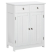MOBILE BAGNO A 2 ANTE CON RIPIANO REGOLABILE E 2 CASSETTI IN LEGNO 60X30X75 CM BIANCO