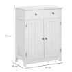 MOBILE BAGNO A 2 ANTE CON RIPIANO REGOLABILE E 2 CASSETTI IN LEGNO 60X30X75 CM BIANCO