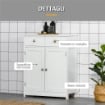 MOBILE BAGNO A 2 ANTE CON RIPIANO REGOLABILE E 2 CASSETTI IN LEGNO 60X30X75 CM BIANCO