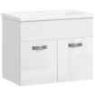 MOBILE BAGNO SOSPESO CON LAVABO ARMADIETTO A 2 ANTE CON CERNIERE AMMORTIZZATE 61X40X50 CM BIANCO LUCIDO