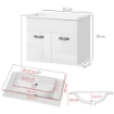 MOBILE BAGNO SOSPESO CON LAVABO ARMADIETTO A 2 ANTE CON CERNIERE AMMORTIZZATE 61X40X50 CM BIANCO LUCIDO