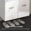 MOBILE BAGNO SOSPESO CON LAVABO ARMADIETTO A 2 ANTE CON CERNIERE AMMORTIZZATE 61X40X50 CM BIANCO LUCIDO
