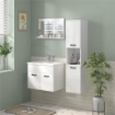 MOBILE BAGNO SOSPESO CON LAVABO ARMADIETTO A 2 ANTE CON CERNIERE AMMORTIZZATE 61X40X50 CM BIANCO LUCIDO