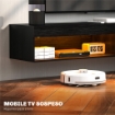 MOBILE PORTA TV FINO 75" SOSPESO CON LUCI LED 16 COLORI E TELECOMANDO 180X40X30 CM NERO