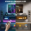 MOBILE PORTA TV FINO 75" SOSPESO CON LUCI LED 16 COLORI E TELECOMANDO 180X40X30 CM NERO