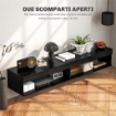 MOBILE PORTA TV FINO 75" SOSPESO CON LUCI LED 16 COLORI E TELECOMANDO 180X40X30 CM NERO