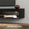 MOBILE PORTA TV FINO 75" SOSPESO CON LUCI LED 16 COLORI E TELECOMANDO 180X40X30 CM NERO