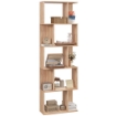 MOBILE LIBRERIA IN LEGNO A 5 RIPIANI CON DIVISORIO 60X24X184.5 CM COLOR LEGNO