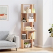 MOBILE LIBRERIA IN LEGNO A 5 RIPIANI CON DIVISORIO 60X24X184.5 CM COLOR LEGNO