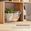 MOBILE LIBRERIA IN LEGNO A 5 RIPIANI CON DIVISORIO 60X24X184.5 CM COLOR LEGNO