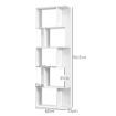 MOBILE LIBRERIA IN LEGNO A 5 RIPIANI CON DIVISORIO 60X24X184.5 CM BIANCO