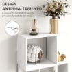 MOBILE LIBRERIA IN LEGNO A 5 RIPIANI CON DIVISORIO 60X24X184.5 CM BIANCO