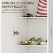 MOBILE MULTIUSO MODERNO CON 5 RIPIANI E LIVELLI REGOLABILI IN LEGNO 60X31.5X165 CM BIANCO