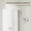 MOBILE MULTIUSO MODERNO CON 5 RIPIANI E LIVELLI REGOLABILI IN LEGNO 60X31.5X165 CM BIANCO