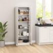 MOBILE MULTIUSO MODERNO CON 5 RIPIANI E LIVELLI REGOLABILI IN LEGNO 60X31.5X165 CM BIANCO