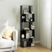 MOBILE LIBRERIA IN LEGNO A 5 RIPIANI DESIGN MODERNO IN LEGNO 60X24X184.5 CM NERO