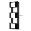 MOBILE LIBRERIA IN LEGNO A 5 RIPIANI DESIGN MODERNO IN LEGNO 60X24X184.5 CM NERO