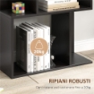 MOBILE LIBRERIA IN LEGNO A 5 RIPIANI DESIGN MODERNO IN LEGNO 60X24X184.5 CM NERO