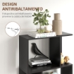 MOBILE LIBRERIA IN LEGNO A 5 RIPIANI DESIGN MODERNO IN LEGNO 60X24X184.5 CM NERO