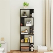 MOBILE LIBRERIA IN LEGNO A 5 RIPIANI DESIGN MODERNO IN LEGNO 60X24X184.5 CM NERO
